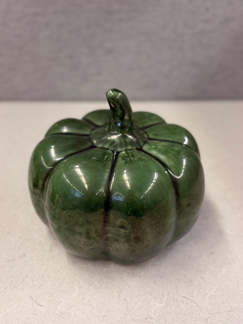 Green Ceramic Pumpkin Decorative Accent